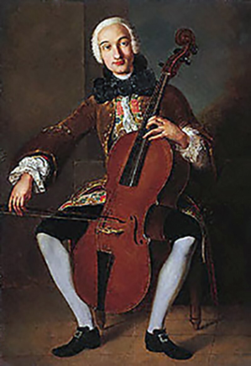 Carlos III tocando el violonchelo