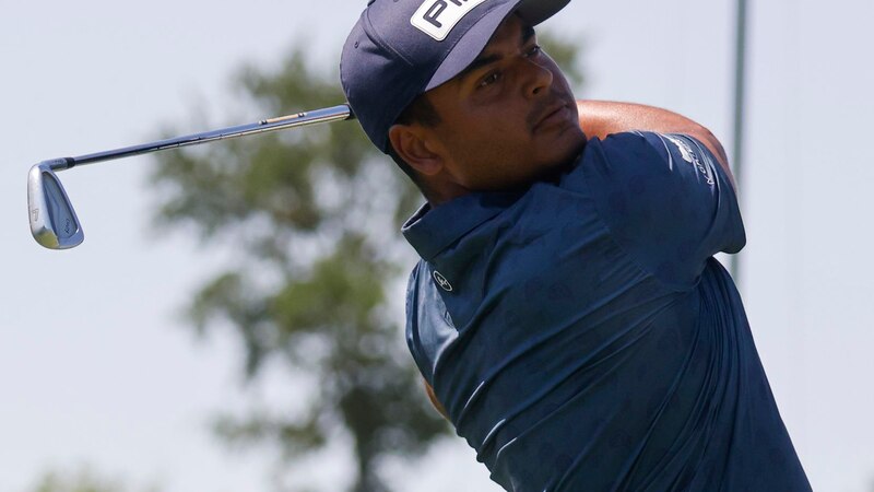 El golfista mexicano Abraham Ancer durante un torneo