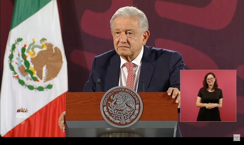 El presidente Andrés Manuel López Obrador da un discurso.