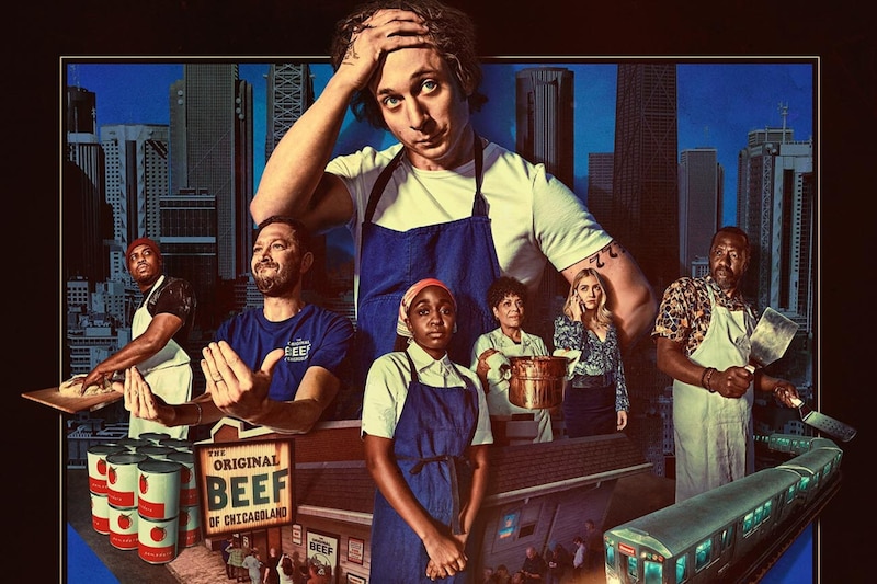 Poster con el elenco completo de la serie "The Bear"