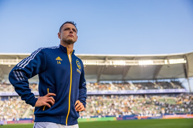 Javier Hernández, jugador del LA Galaxy, durante un partido de la MLS.