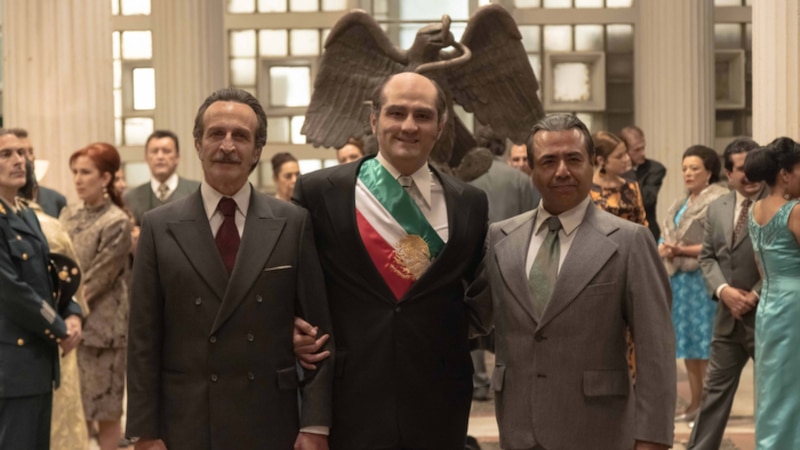 Presidente electo de México, Luis Echeverría, junto a Gustavo Díaz Ordaz y Alfonso Martínez Domínguez.