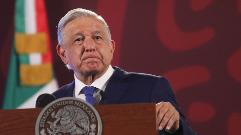 El presidente Andrés Manuel López Obrador durante una conferencia de prensa.