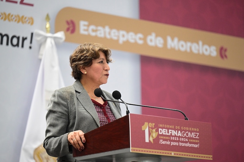 La alcaldesa de Ecatepec, Delfina Gómez, rinde su primer informe de gobierno