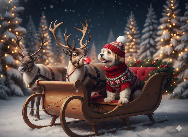 Así puedes crear increíbles fotos navideñas de tu mascota con inteligencia artificial