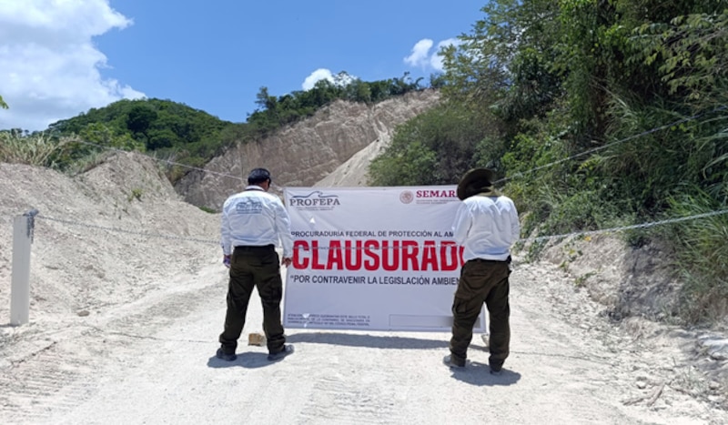 Inspectores de la Profepa clausuraron tres diferentes predios en Chiapas, ante la extracción ilegal de material pétreo y remoción de vegetación