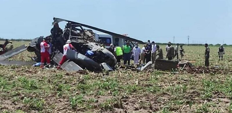 Accidente de helicóptero deja varios heridos
