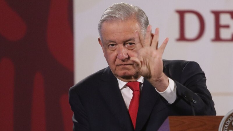 El presidente López Obrador durante una conferencia de prensa