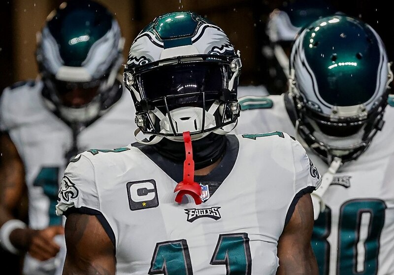 El jugador de fútbol americano DeVonta Smith de los Philadelphia Eagles.