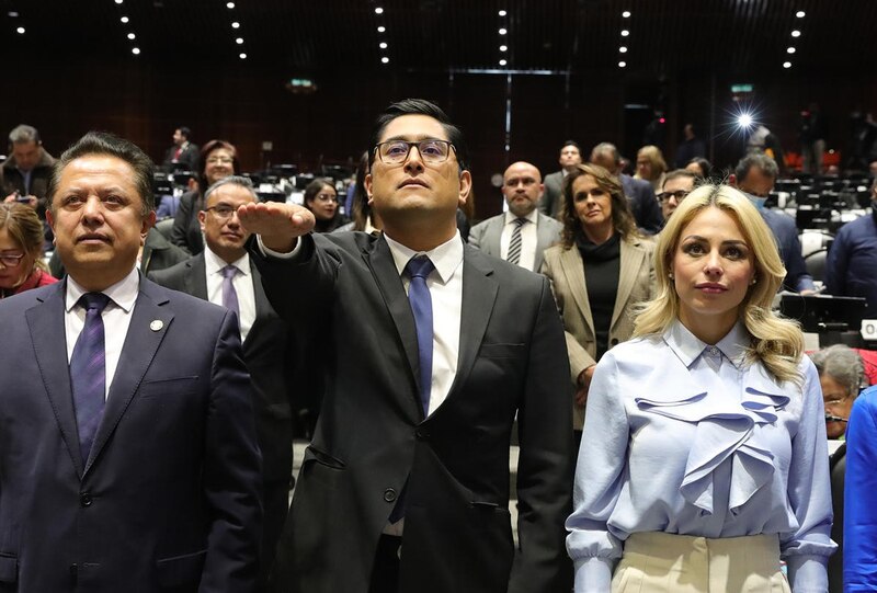 El diputado Gabriel Boric durante la ceremonia de juramentación como presidente de Chile