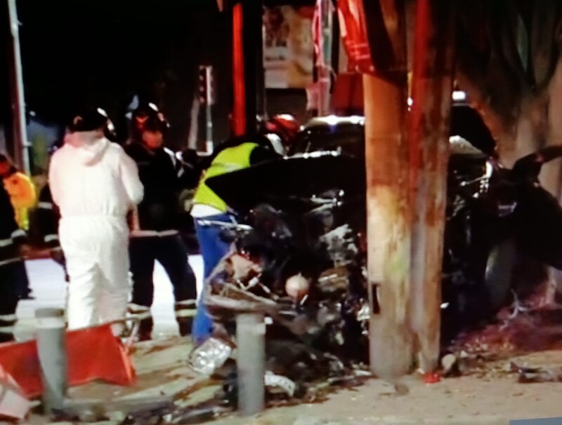 Accidente de moto en la noche