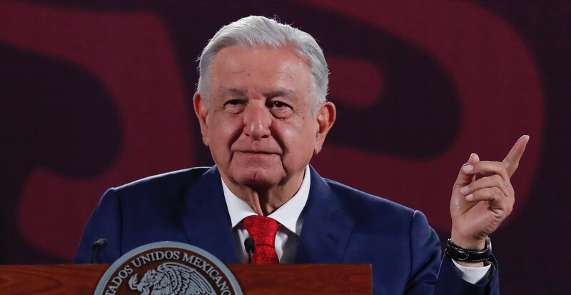 El presidente Andrés Manuel López Obrador da un discurso.