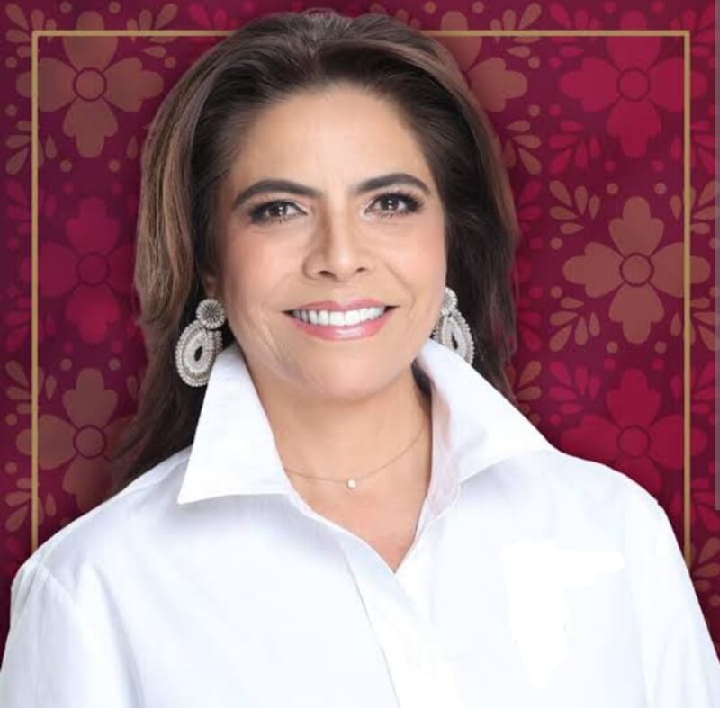 La política mexicana, Claudia Sheinbaum, sonríe ante la cámara.