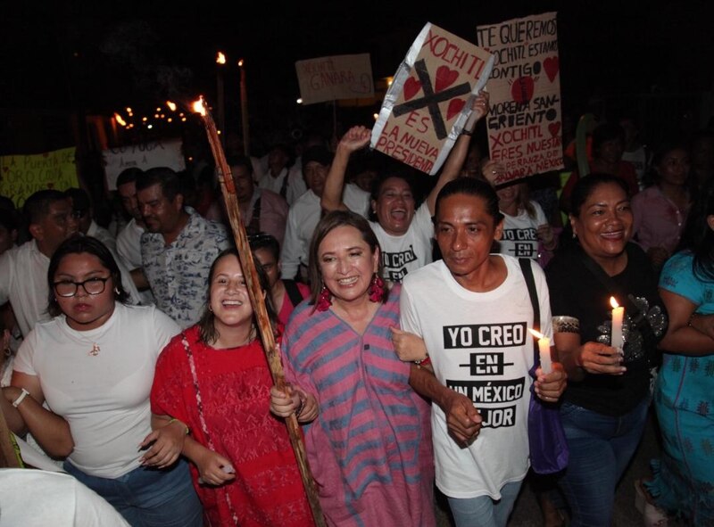 Multitudinaria manifestación de apoyo a Xóchitl Gálvez rumbo a la presidencia de San Miguel de Allende.