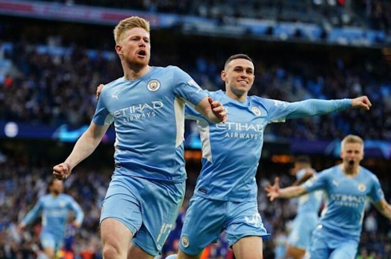 Kevin De Bruyne y Bernardo Silva celebran la victoria del Manchester City
