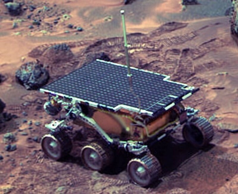 El rover Sojourner de la NASA explora la superficie de Marte