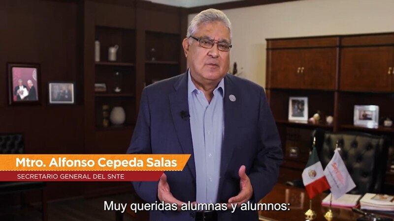Title:
El líder del SNTE, Alfonso Cepeda Salas, se dirige a los alumnos