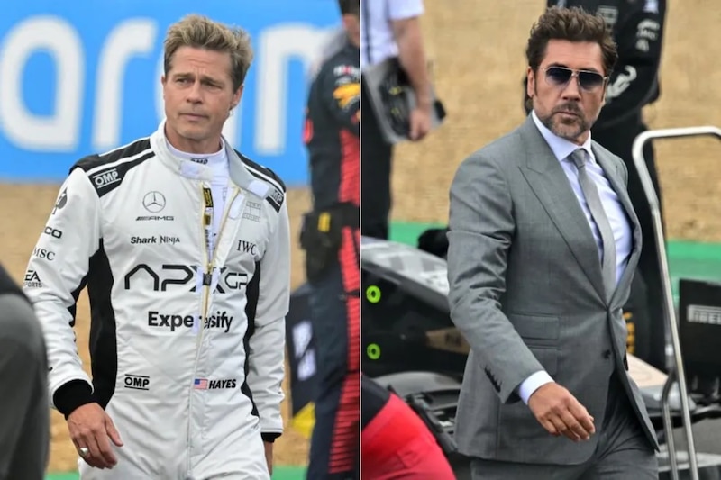 Brad Pitt y Keanu Reeves en el Gran Premio de Gran Bretaña de 2023