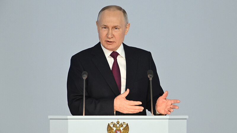 El presidente ruso, Vladimir Putin, da un discurso.