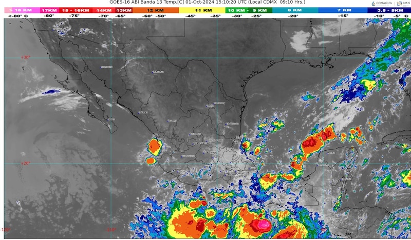 Imagen satelital de la tormenta tropical Karl