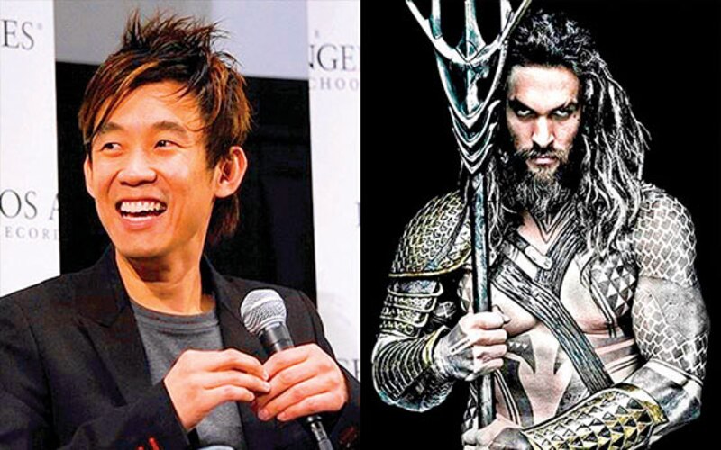 Jason Momoa y James Wan en el rodaje de Aquaman
