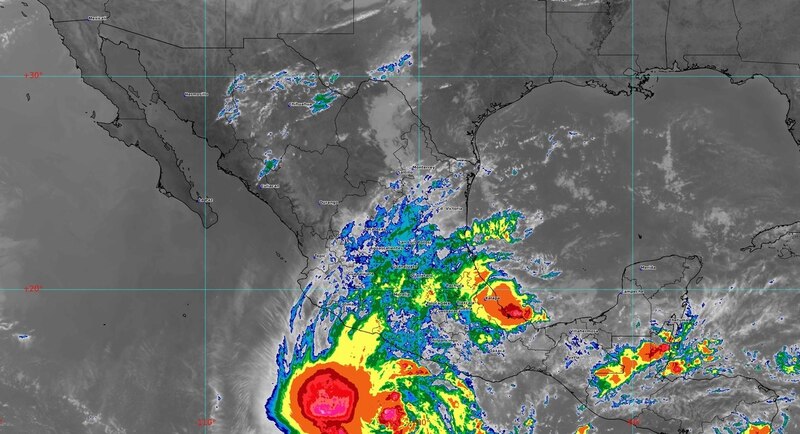 Imágen Satelital de tope de nubes en méxico el 21 de octubre 2024