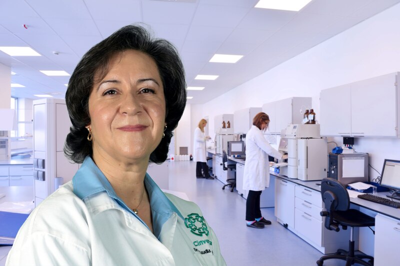 Científica en un laboratorio