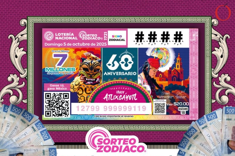 Sorteo Zodiaco 1721 de este 5 de octubre de la Lotería Nacional