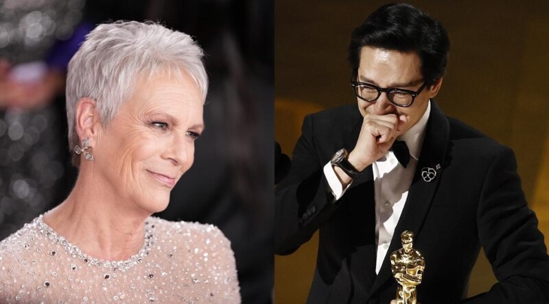 Los actores Jamie Lee Curtis y Ke Huy Quan en los Premios Óscar 2023