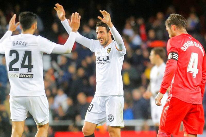 El Valencia celebra un gol