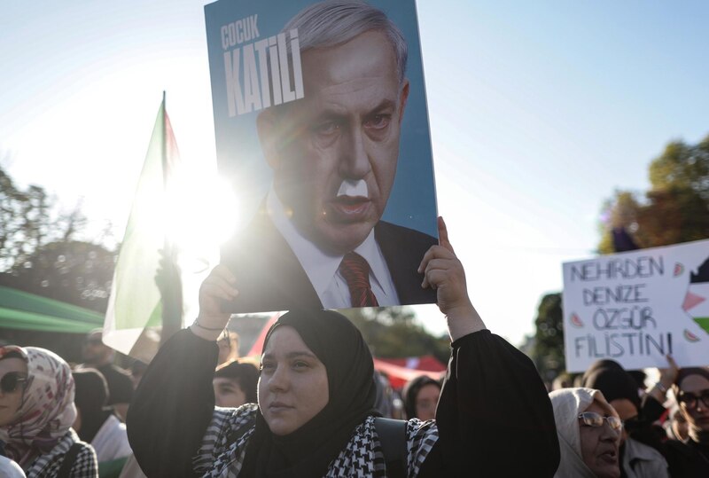 Protesta contra el primer ministro israelí, Benjamin Netanyahu