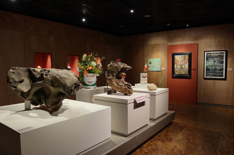 Una exposición de arte contemporáneo en un museo.