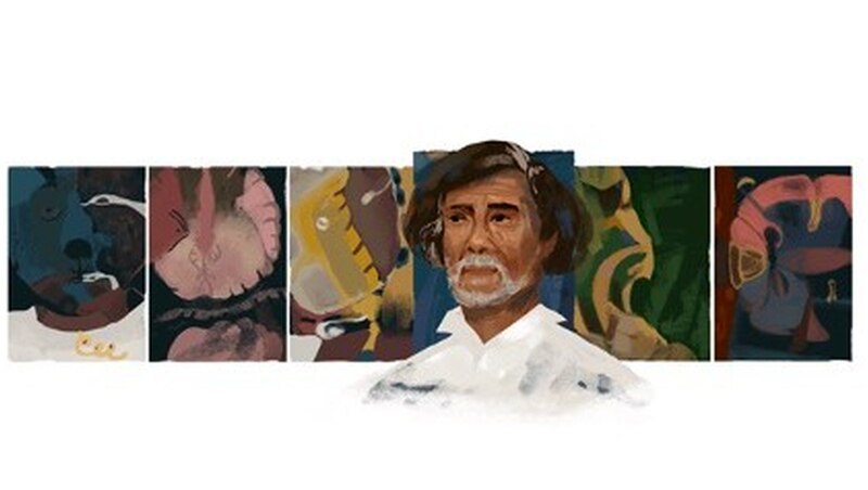 El pintor ecuatoriano Oswaldo Guayasamín en un Doodle de Google