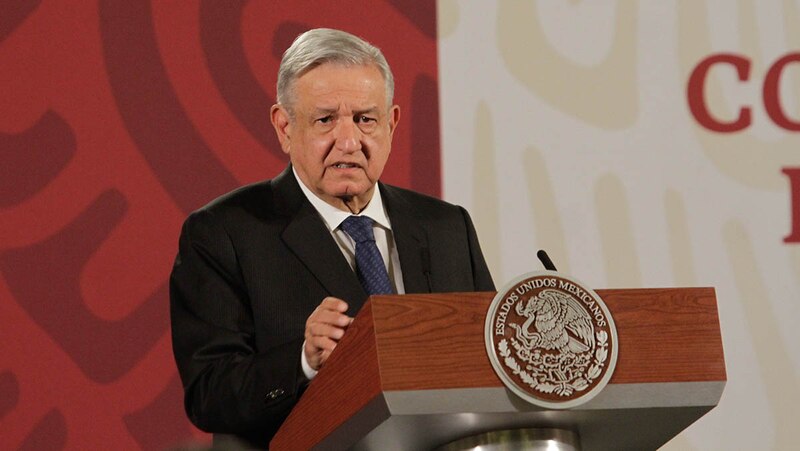 El presidente Andrés Manuel López Obrador da un discurso.
