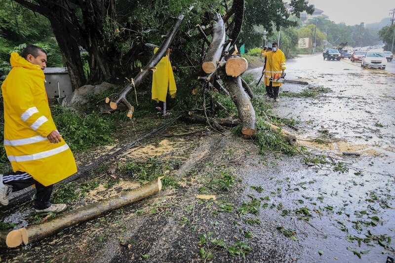 Limpiando los daños causados por la tormenta