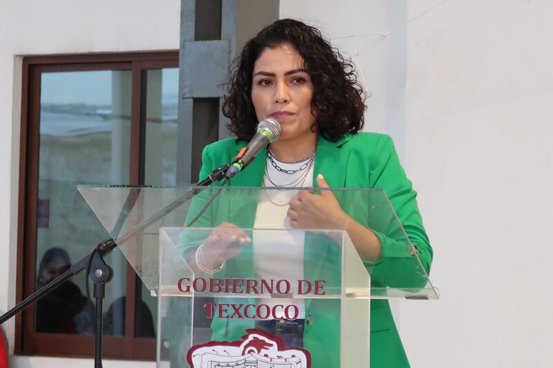 La presidenta municipal de Texcoco, Sandra Luz Falcón Venegas, rinde su primer informe de gobierno