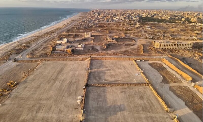 Vista aérea de la destrucción en Gaza