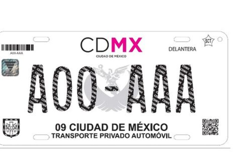 Placa de matrícula de la Ciudad de México