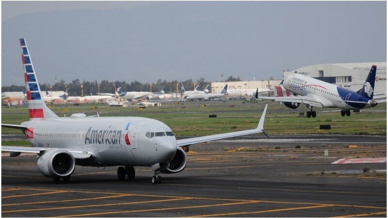 American Airlines Boeing 737 MAX despega del Aeropuerto Internacional de la Ciudad de México