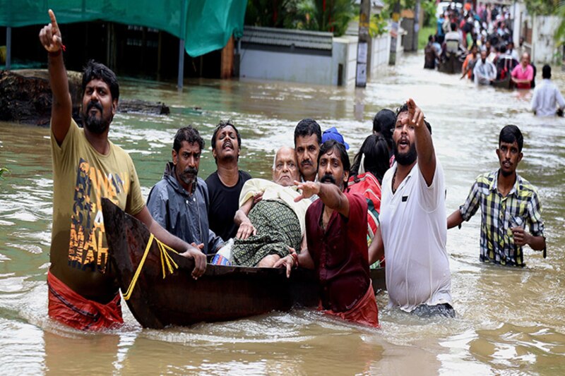 Rescate en las inundaciones de Kerala