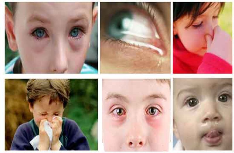 Diferentes expresiones faciales de los niños