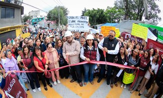 Naucalpan transforma histórica avenida Minas Palacio con obra de concreto hidráulico