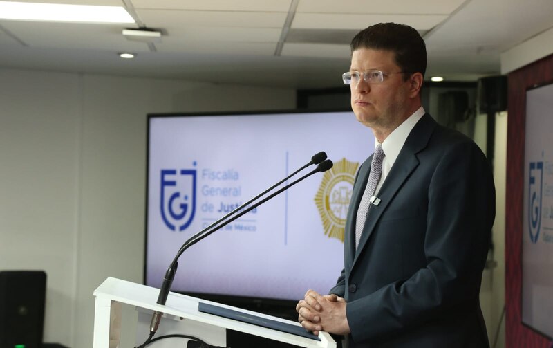 El Fiscal General de la República, Alejandro Gertz Manero, durante una conferencia de prensa.