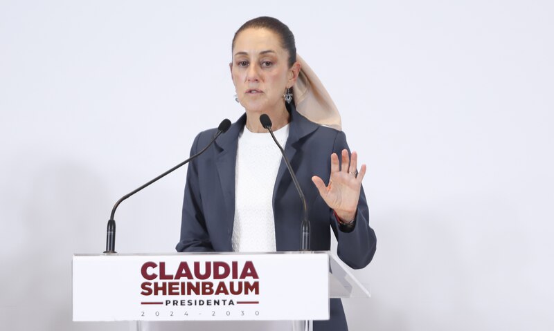 Claudia Sheinbaum, Jefa de Gobierno de la Ciudad de México, pronuncia un discurso.