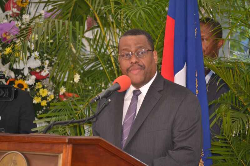 El presidente de Haití, Jovenel Moïse, da un discurso.