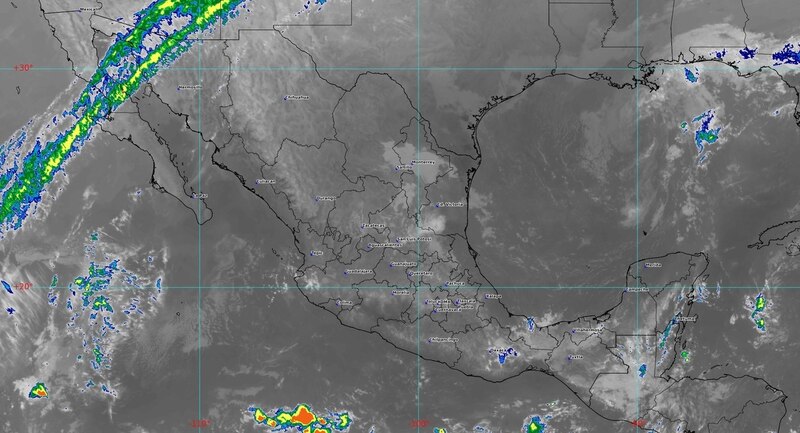 Imagen satelital de tope de nubes de México del 11 de noviembre del 2024