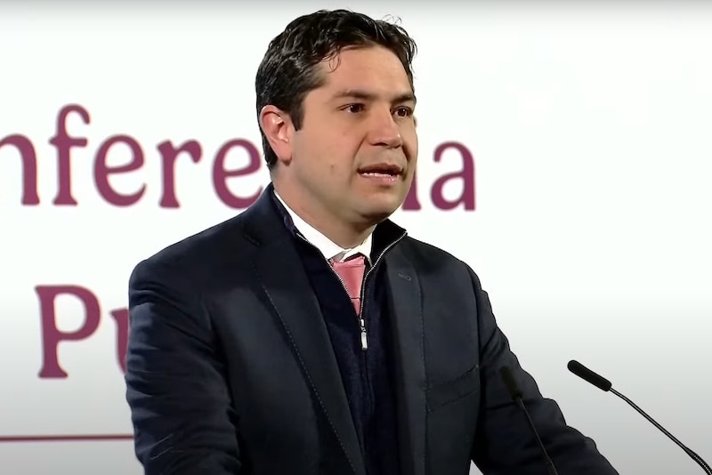 Antonio Martínez Dagnino, titular del SAT, durante la presentación del informe de ingresos tributarios 2024.