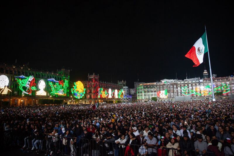 Grito de Independencia en el Zócalo
