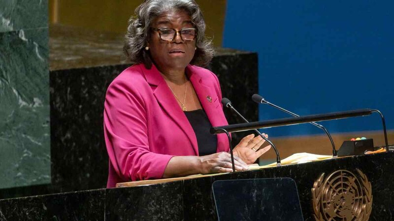 La presidenta de la Asamblea General de la ONU, Abdulla Shahid, se dirige a los líderes mundiales en la 77ª sesión de la Asamblea General de la ONU.