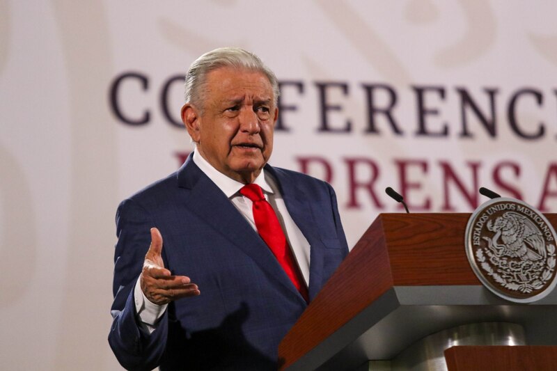 El presidente Andrés Manuel López Obrador da una conferencia de prensa